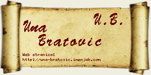 Una Bratović vizit kartica